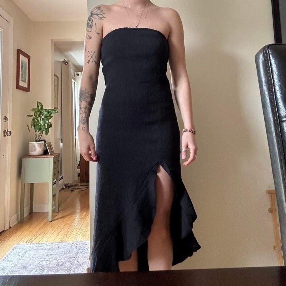 Free People strapless angled dress